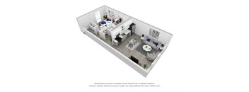 3D Floor Plan | One Bed D | 563 SQFT