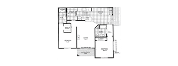 A black and white image of a house floor plan.