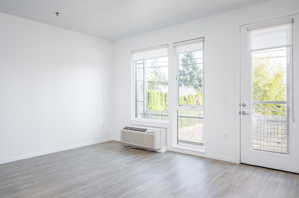 The Lenox | Living Room Area with Large Windows