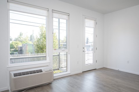 The Lenox | Living Room Area with Large Windows