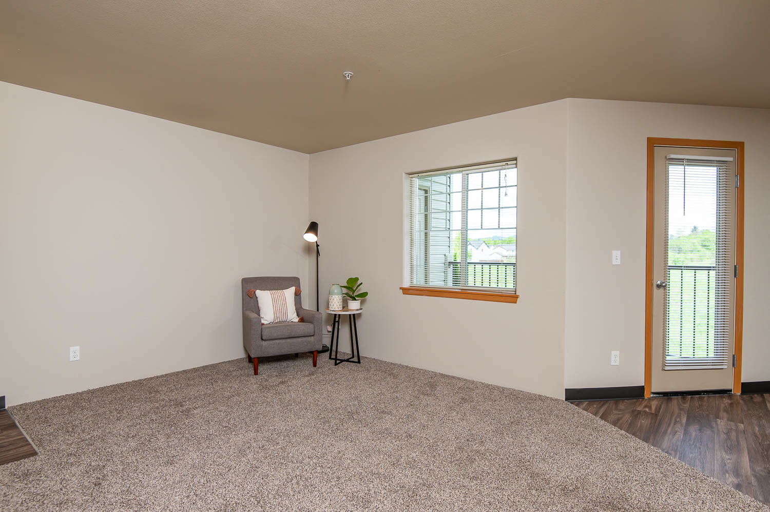 Light filled living room with window