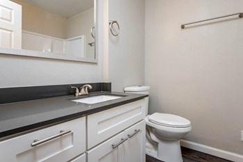 Vantage at Hillsdale | #3 Bathroom with White Cabinetry and Ample Storage - Photo Gallery 16