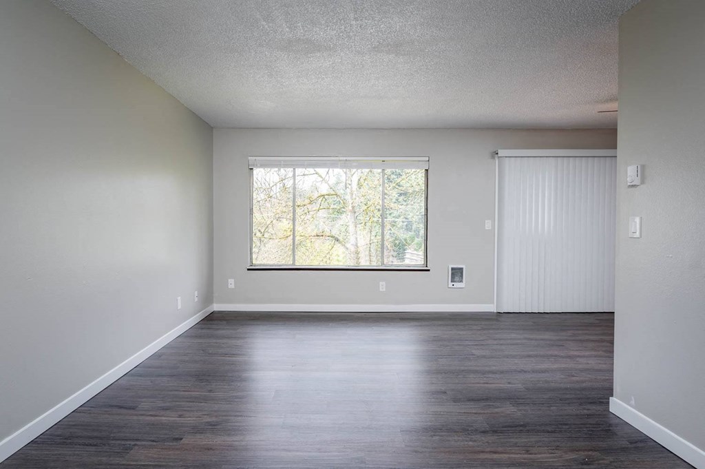 Vantage at Hillsdale | #36 Spacious Living Room, Plank Style Flooring and Light Filled Window
