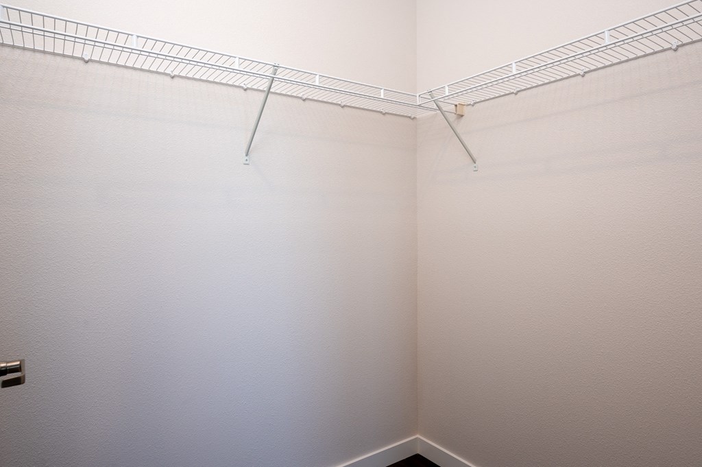 a walk in closet in a 555 waverly unit