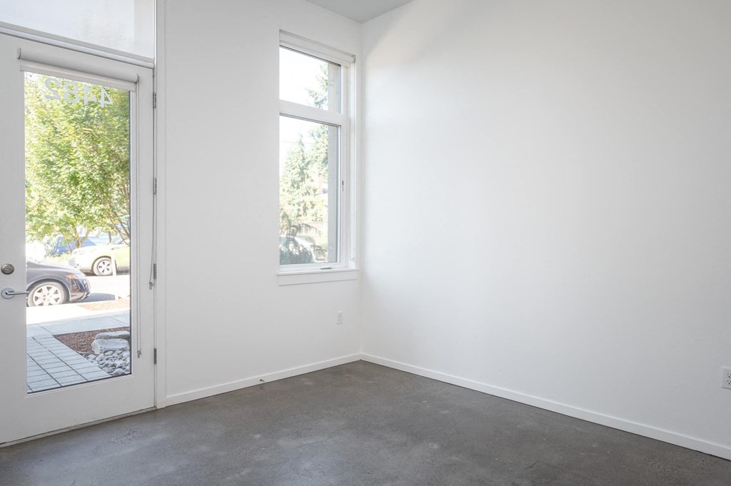 The Lenox | Living Room Area with Large Windows