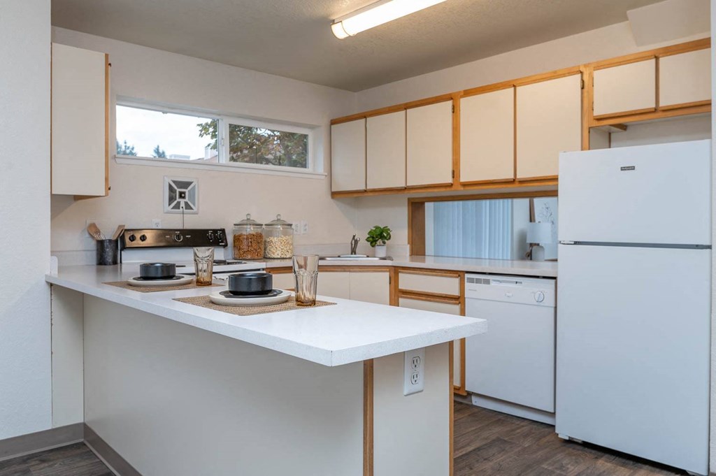 The Montavilla | Dogwood 2x1.5 K Kitchen with white appliance package The Montavilla | Dogwood 2x1.5 K Kitchen with white appliance package