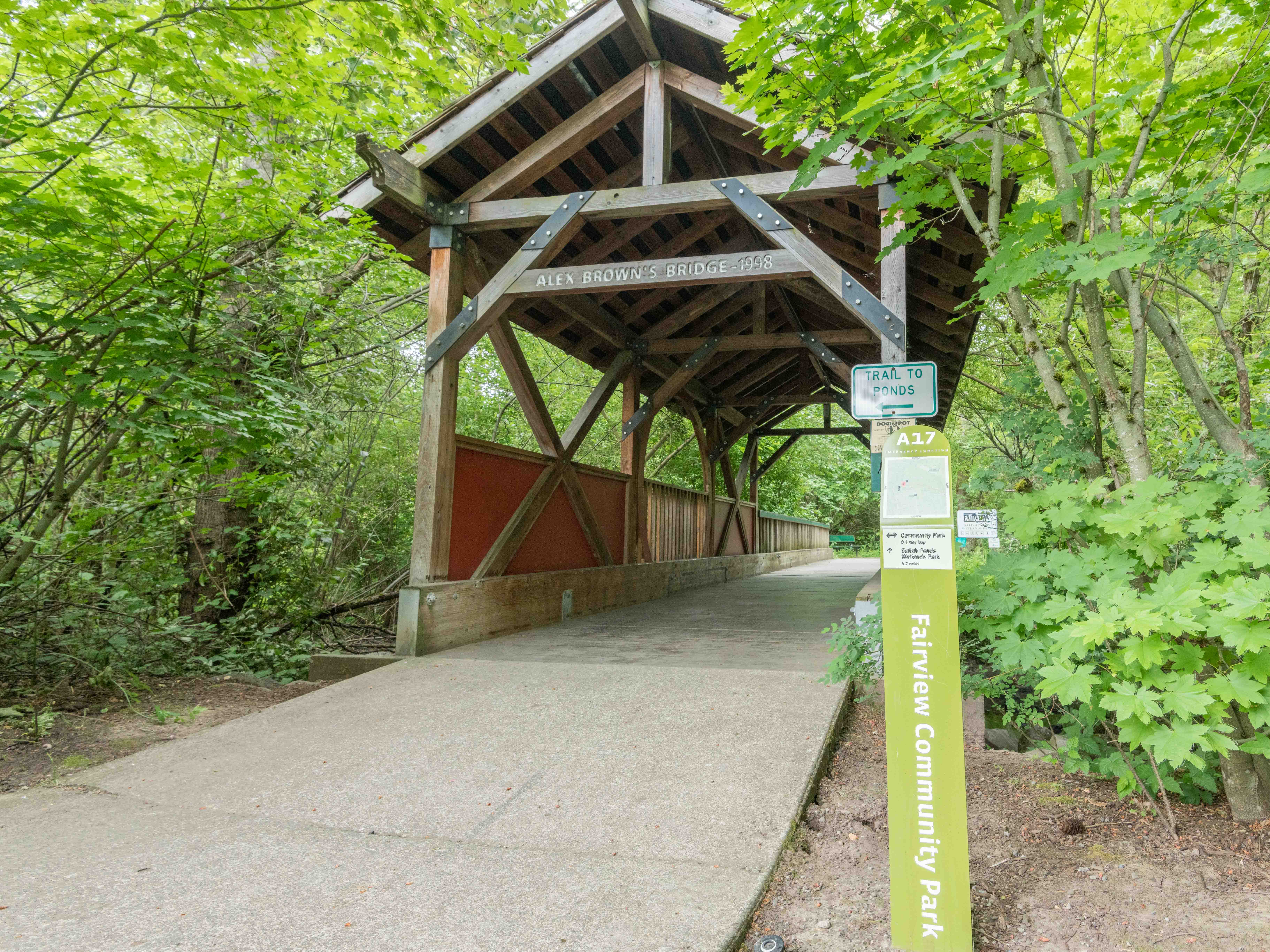 photo of a wooden bridge at fairview community park