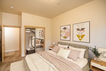 Fairview Village | Spacious Bedroom View with Mirrored Closet - Photo Gallery 6