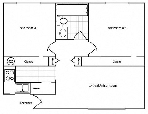 Arcade Apartments Corvallis Two Bedroom Floor Plan