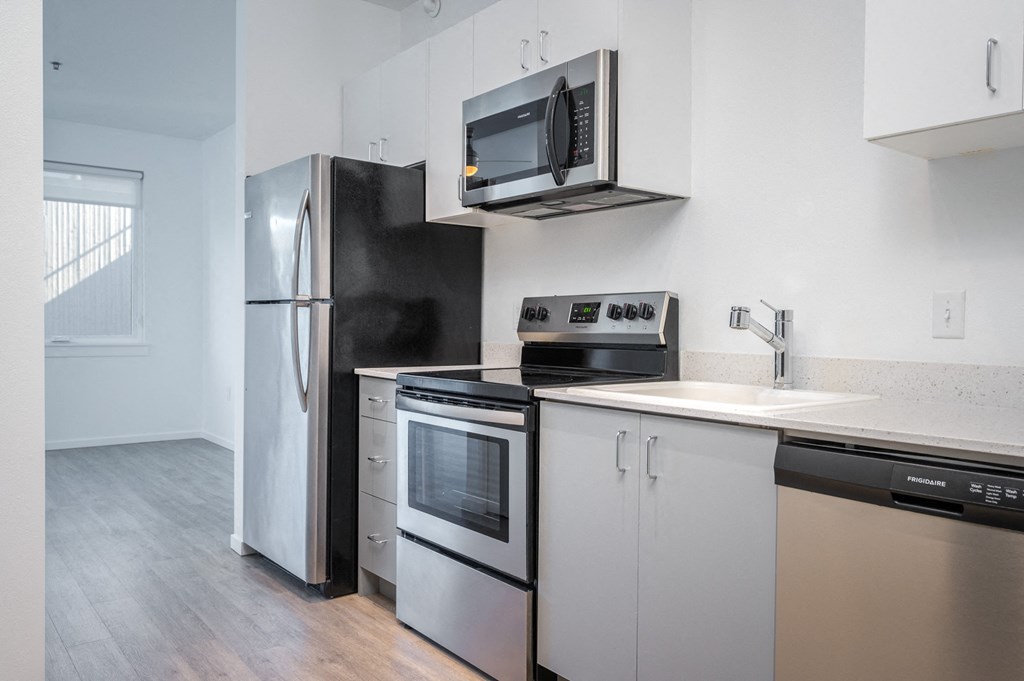 The Lenox | Kitchen with Grey Cabinets
