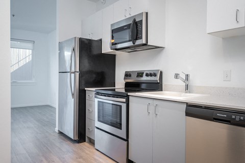 The Lenox | Kitchen with Grey Cabinets