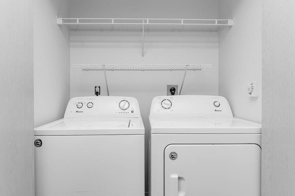full size washer and dryer in two bedroom