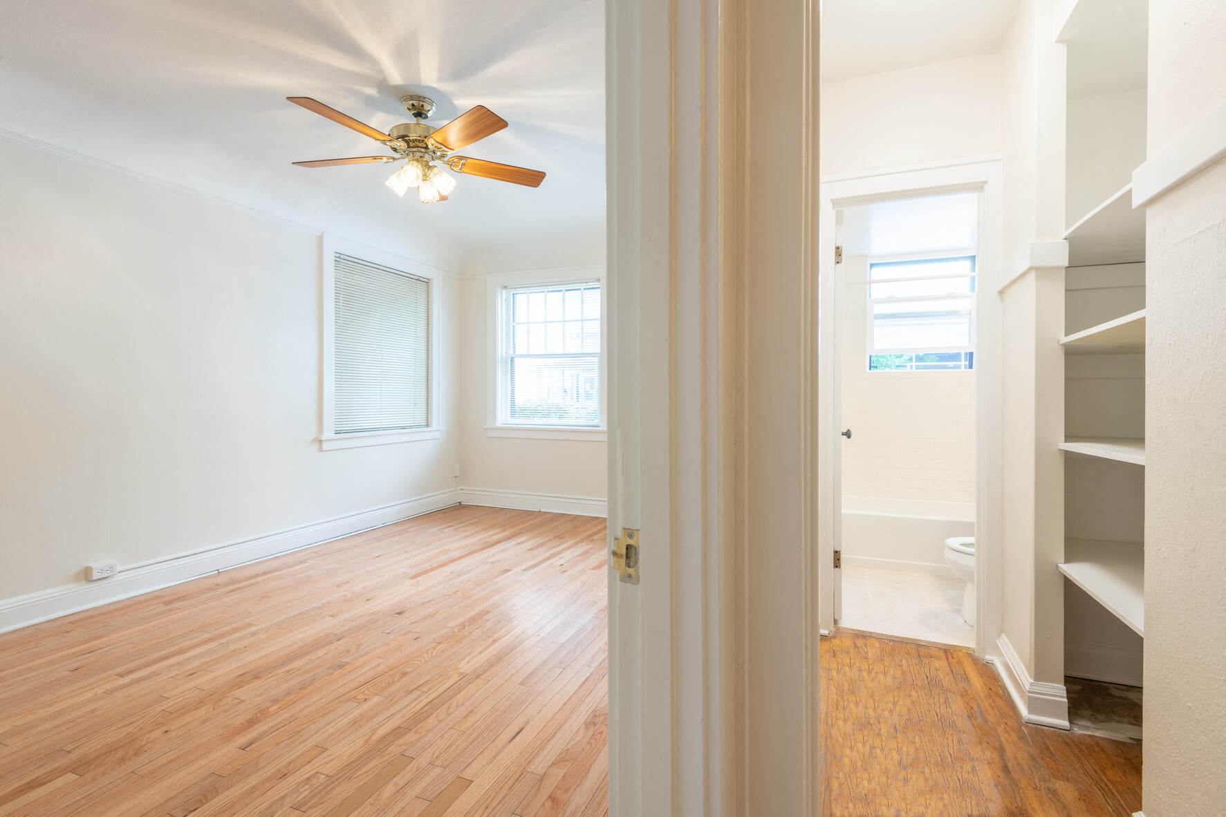 Palladian Apartments | #103 Living Room and Bathroom