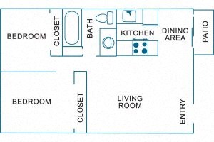 River Run Village Two Bedroom Floor Plan