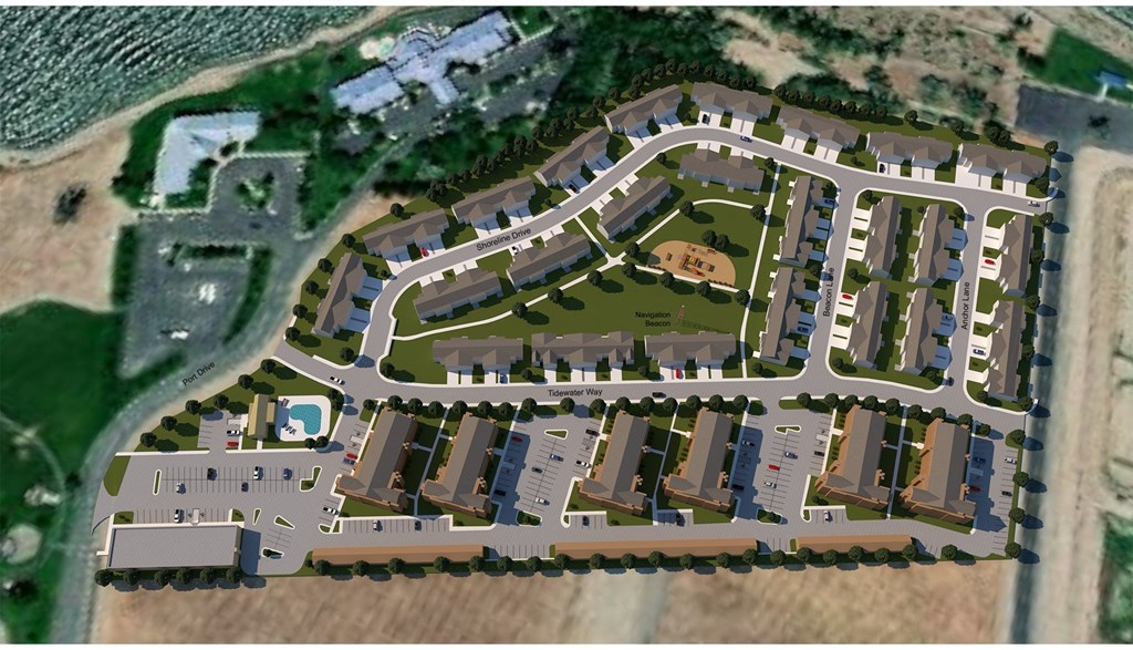 a bird s eye view of a residential area of a city