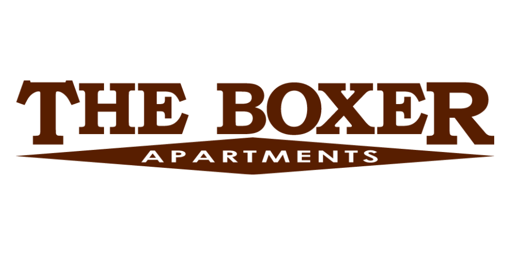 The logo for The Boxer Apartments.