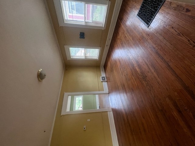 a look down from the loft into the living room