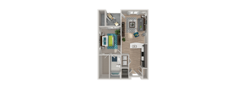 1 bed 1 bath I at Crabtree Lakeside Apartments, Raleigh, 27612
