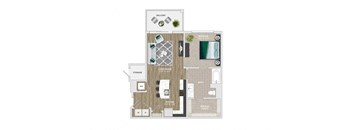 1 bed 1 bath F at Crabtree Lakeside Apartments, Raleigh, NC