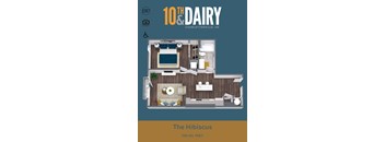 A floor plan of a 10th Dairy apartment in Charlottesville, VA.