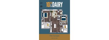 A floor plan of a 10th Dairy Charlottesville, VA apartment named The Juniper.