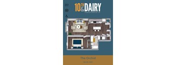 A 3D model of a house layout for 10th Dairy in Charlottesville, VA.