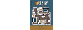 A floor plan of a property named The Pine with 1145 square feet.