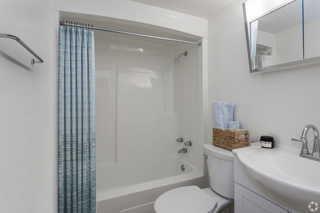 A white toilet sits next to a sink in a bathroom.