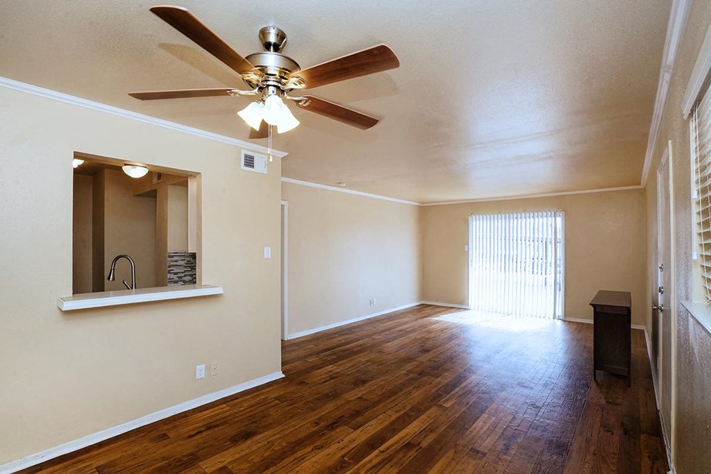 Wood Floor Living Room at Boston Woods Apartments, Texas, 78201