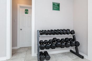 Free Weights at Boston Woods Apartments, San Antonio TX