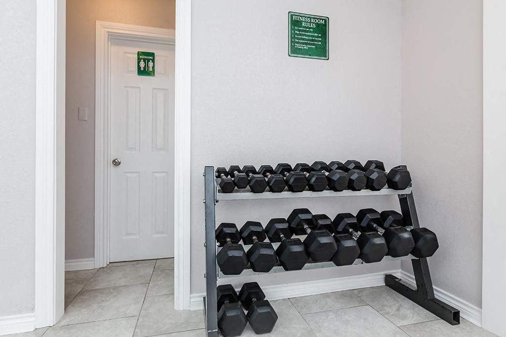 Free Weights at Boston Woods Apartments, San Antonio TX