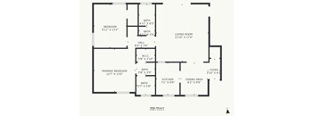 A black and white image of a floor plan for a home.