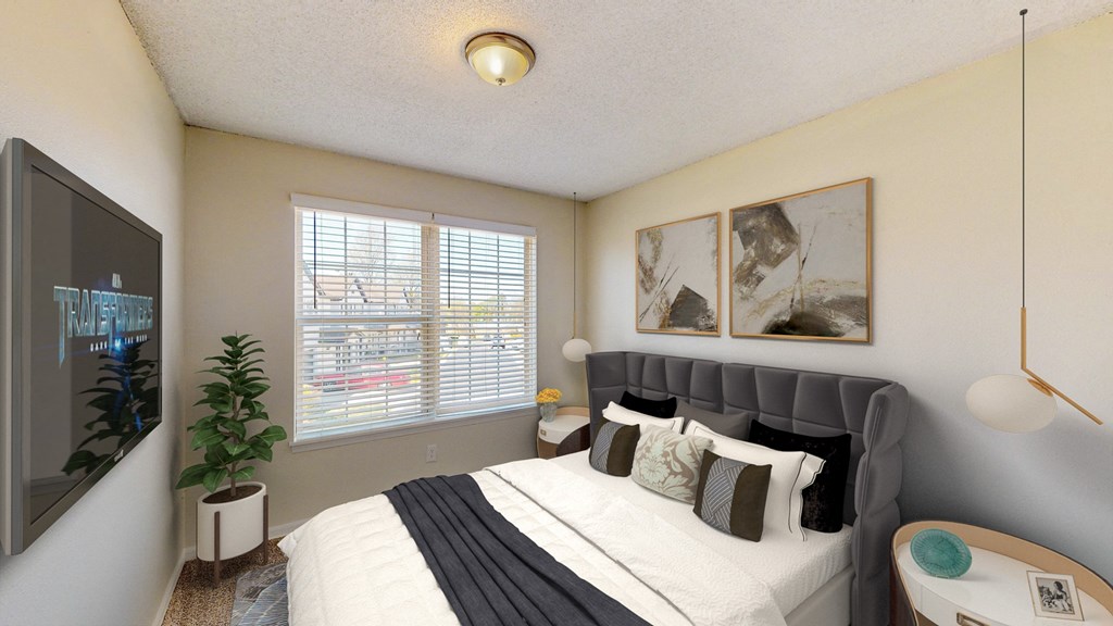 our apartments offer a bedroom with a king sized bed