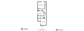 A floor plan for a home with three bedrooms and a living area.