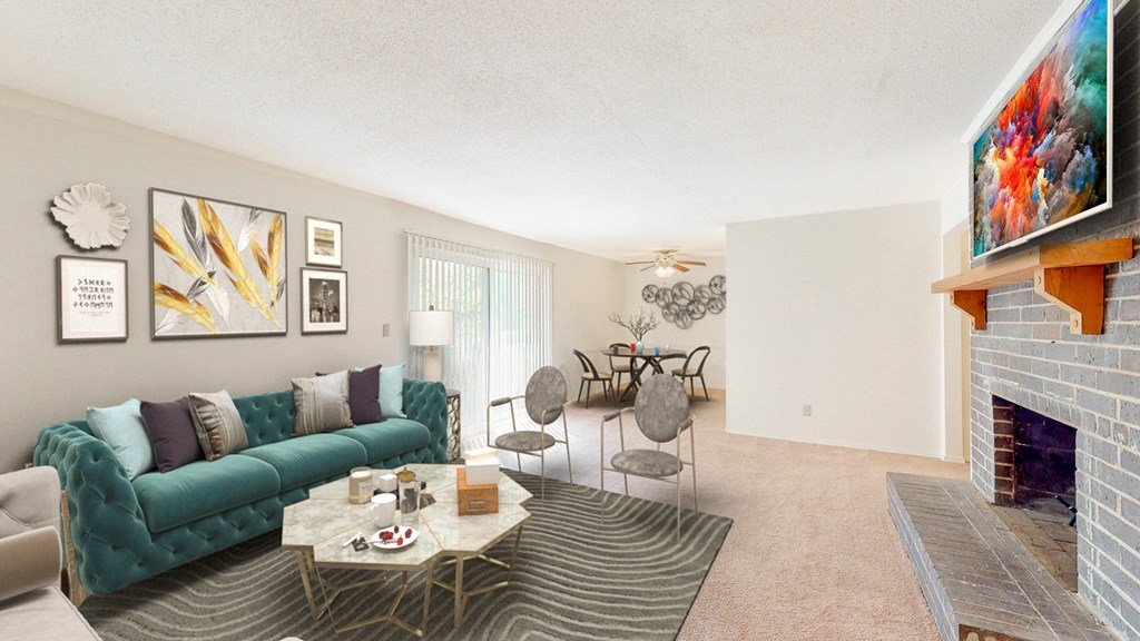 the preserve at ballantyne commons living room and dining room