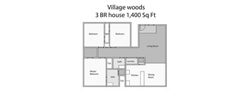 the floor plan of village woods 3 br house 1 400 sq ft