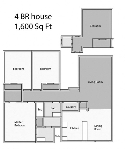 the floor plan of 4 br house 1600 sq ft