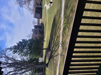 A tall building is seen from a low angle.