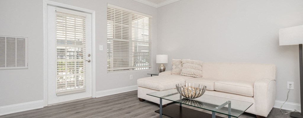 Large bedroom space with lots of natural light