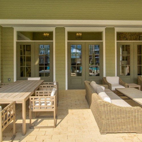 outdoor lounging area