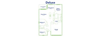 a floor plan of the deluxe apartment