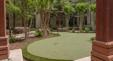 a putting green in the middle of a building