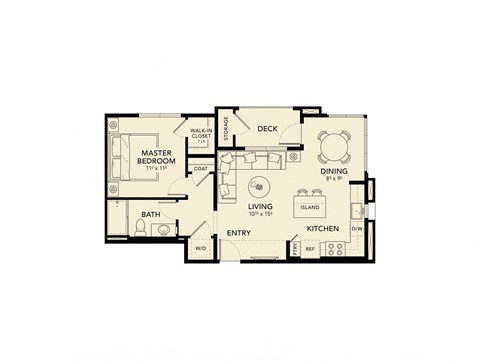 1 bed 1 bath at Luma at El Corazon Apartments, California