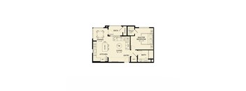 1 bed 1 bath floor plan A