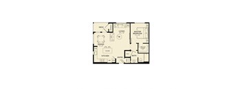 1 bed 1 bath floor plan B