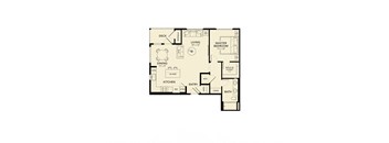 1 bed 1 bath floor plan C