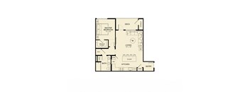 1 bed 1 bath floor plan D