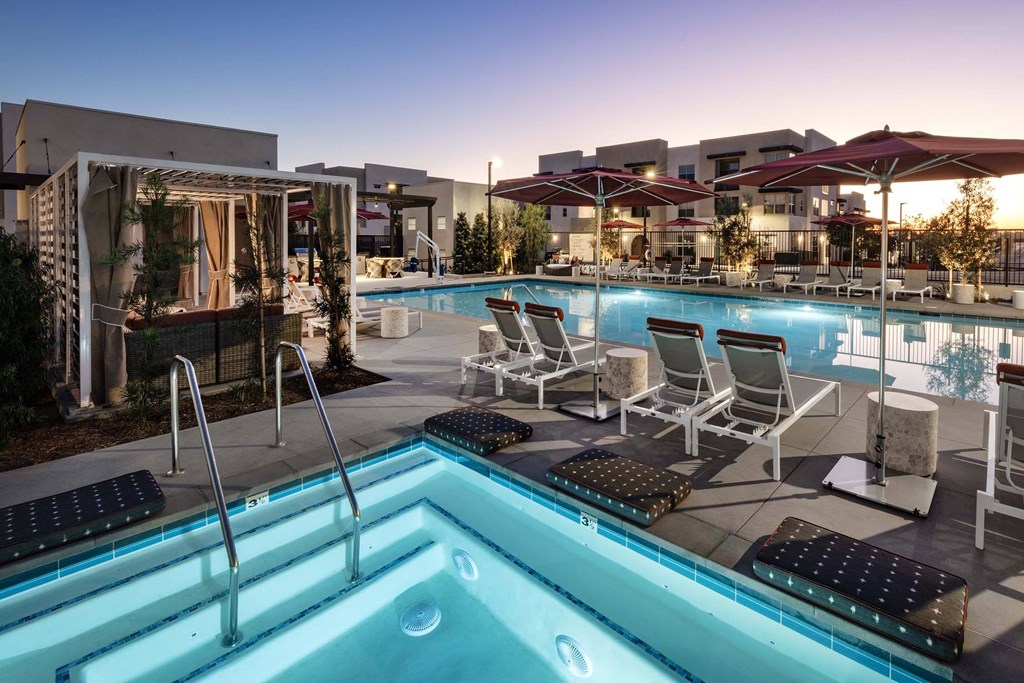 a view of the pool at the resort a view of the pool at the resort at Luma at El Corazon Apartments, Oceanside, CA