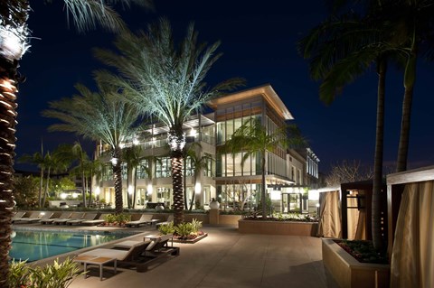 A large house with a pool in front of it at Circa 37 Apartments, San Diego, California