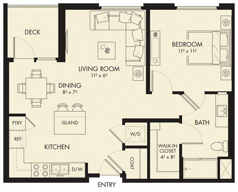 A2 Floor Plan at The Hub, San Diego, CA